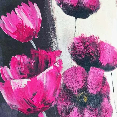 Schilderij van rozen op een verticale plank, bloemenschilderij