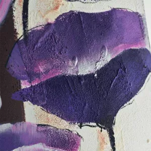 Blauw bloemenschilderij, anemoon 60 x 120 cm