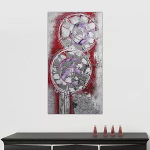 Abstract canvas, schilderij van gestileerde bloemen: Wikao