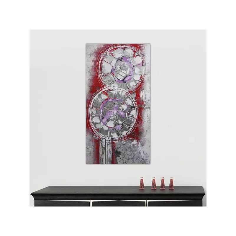 Abstract canvas, schilderij van gestileerde bloemen: Wikao