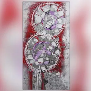 Abstract canvas, schilderij van gestileerde bloemen: Wikao