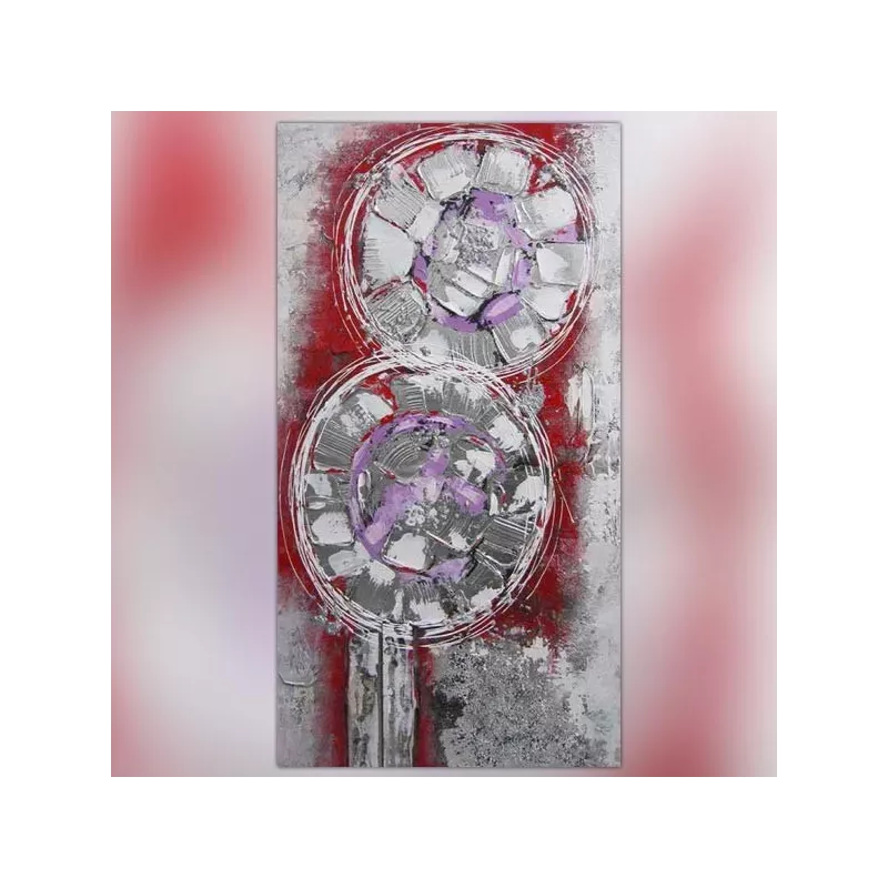 Abstract canvas, schilderij van gestileerde bloemen: Wikao