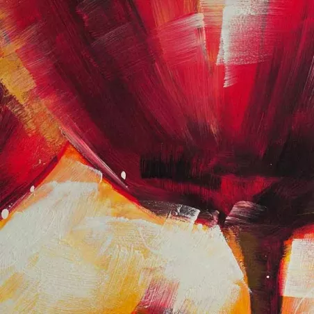 Vleeskleurig bloemenschilderij, rood bloemenschilderij