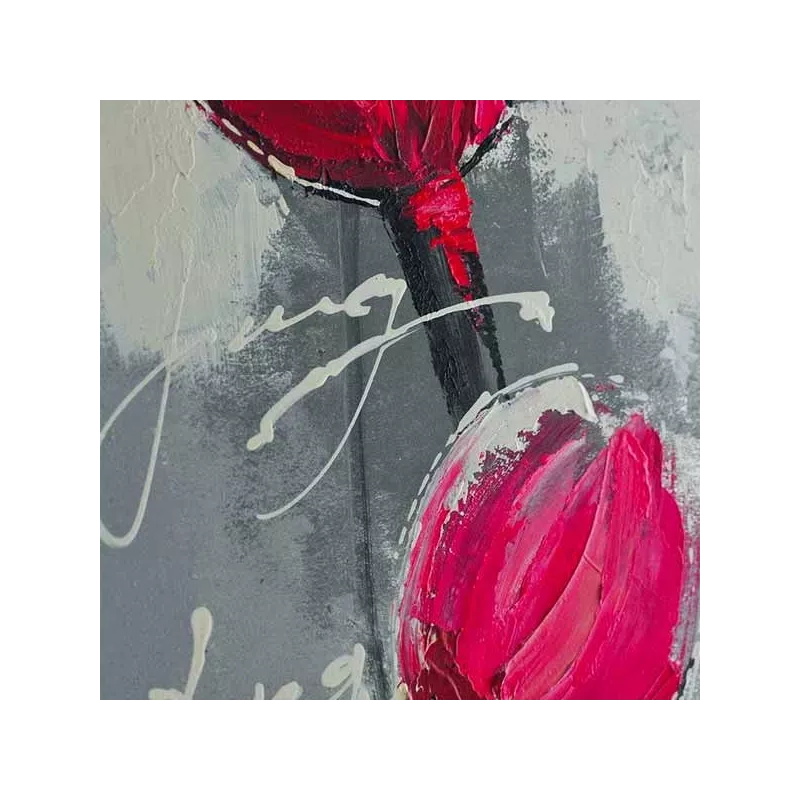 Bloemenschilderij op aluminium plaat, 40 x 120 cm : WIkao