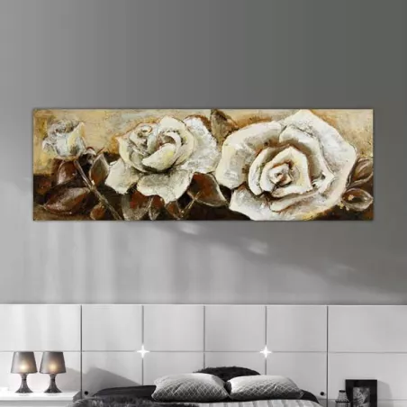 Panoramisch rozenknopschilderij, 120 x 40 cm