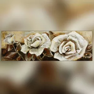 Panoramisch rozenknopschilderij, 120 x 40 cm
