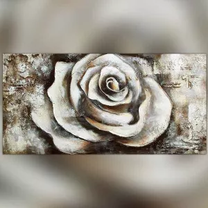 Rozenknopje op gestructureerde achtergrond, 120x60x4 cm