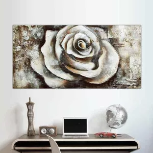 Rozenknopje op gestructureerde achtergrond, 120x60x4 cm