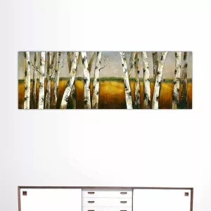 Natuurschilderij, bos en tarweveld