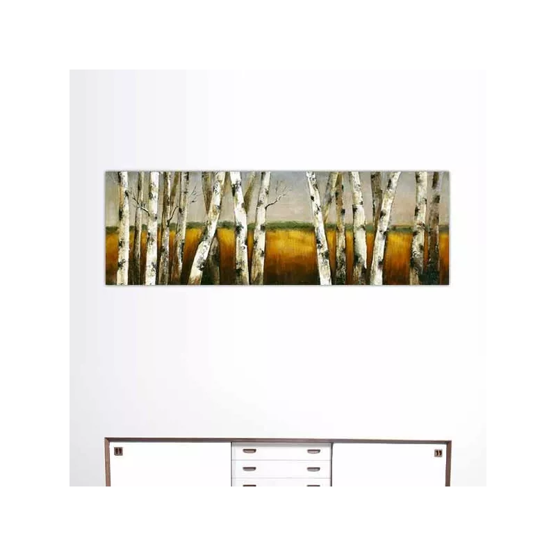 Natuurschilderij, bos en tarweveld