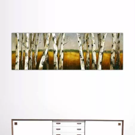 Natuurschilderij, bos en tarweveld