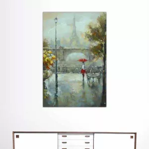 Parijs schilderij, uitzicht op een wandeling in Parijs : Wikao