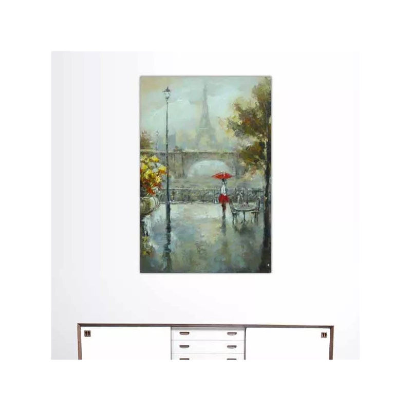 Parijs schilderij, uitzicht op een wandeling in Parijs : Wikao