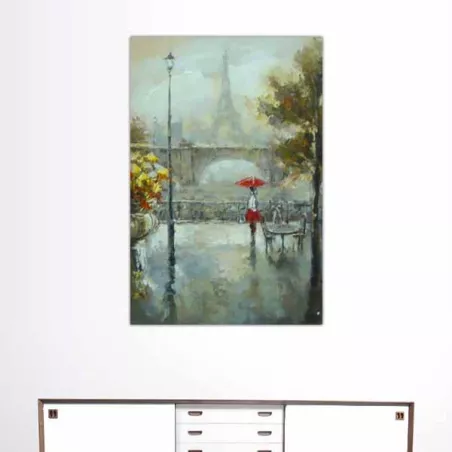 Parijs schilderij, uitzicht op een wandeling in Parijs : Wikao