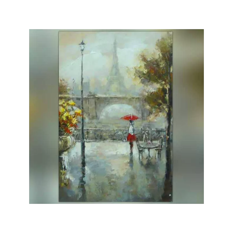Parijs schilderij, uitzicht op een wandeling in Parijs : Wikao