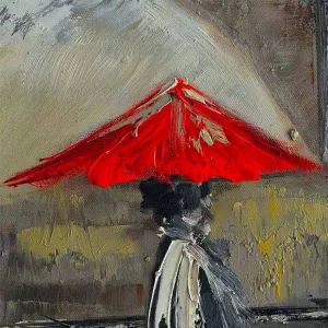 Parijs schilderij, uitzicht op een wandeling in Parijs : Wikao