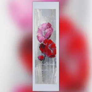 Bloemenschilderij, schilderij voor liefhebbers 40 x 120 cm