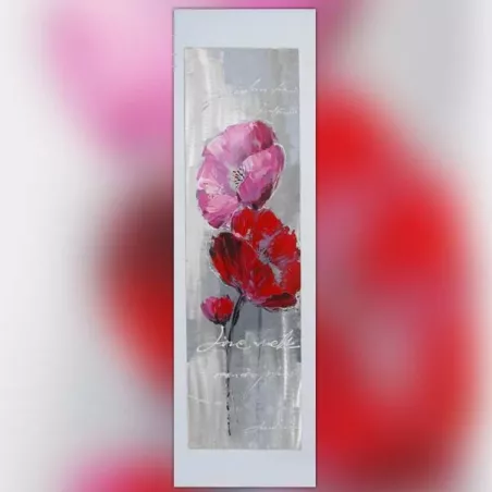 Bloemenschilderij, schilderij voor liefhebbers 40 x 120 cm