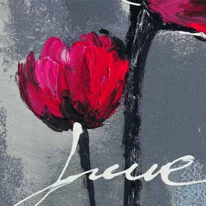 Bloemenschilderij, schilderij voor liefhebbers 40 x 120 cm
